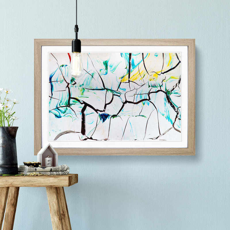 Abstract Art Painting Vol.223 by S.Johnson - Framed Print, Oak Framed, 36cm H x 48cm W x 2cm D