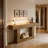 2-Tier Rustic Farmhouse Console Table with U-Shaped Base