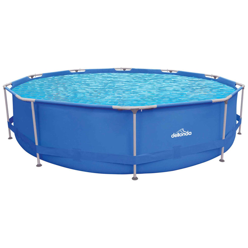 Plastic Round Frame Set Pool 76cm H x 360cm W x 360cm L , with Pump Included
