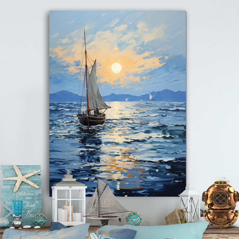 " Boat Sailing Reflections V ", 32" H x 24" W x 1" D