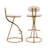 Round Bar Stool Upholstered Dining Stools For Kitchen Counter Set Of 2 Modern Dining Chairs With Backrest & Footrest-343834864