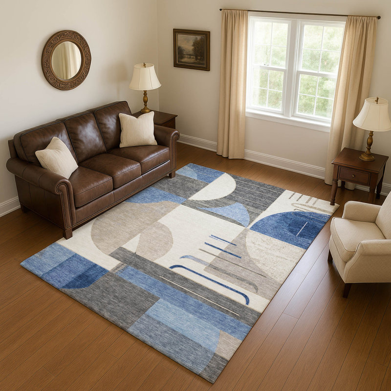 Premium Machine Washable Cordeiro AMF1694 Geometric Rug, Rectangle 2'6" x 3'10"