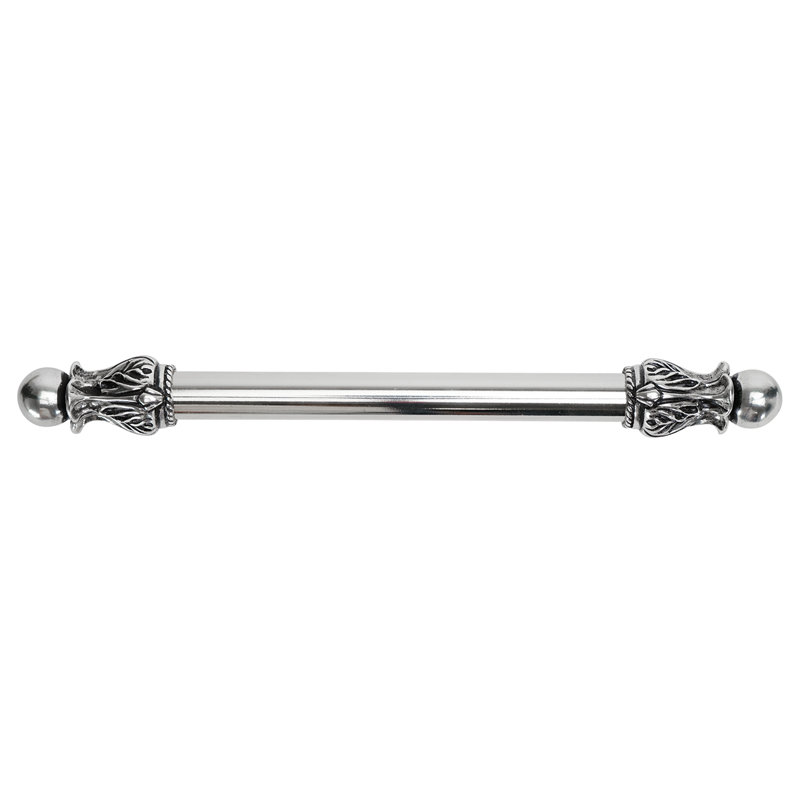 Acanthus 18 inches c.c. with 5/8 smooth center long pull Romanesque style in Gilded Mercury, 18", Oil Rubbed Bronze