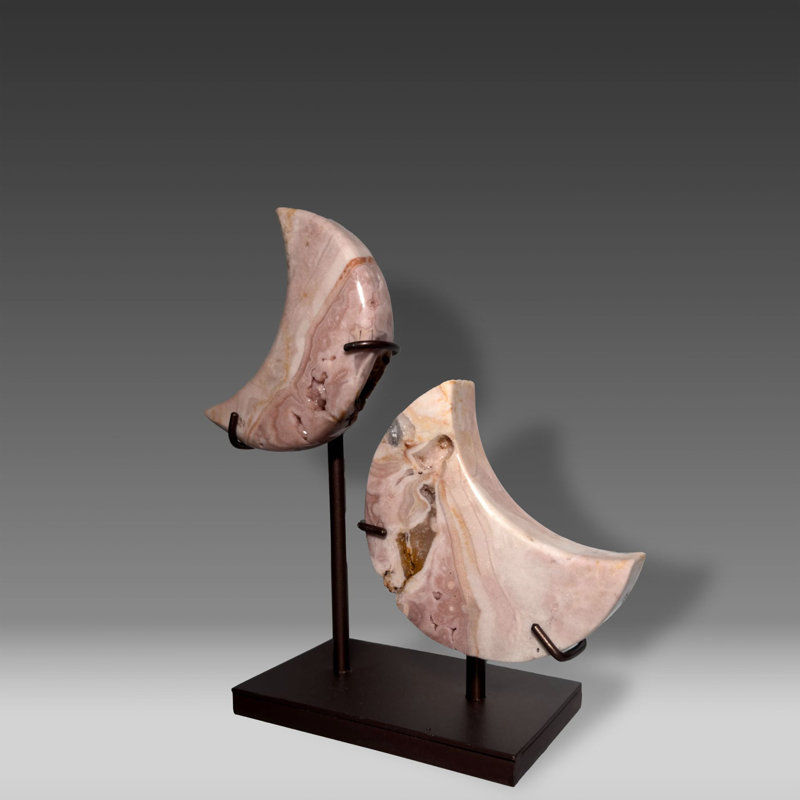 Pink Amethyst Crescent Moon Display