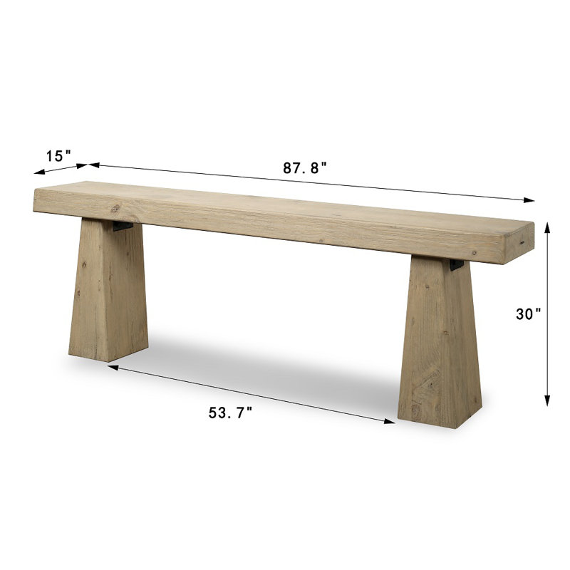 88'' W Solid Wood Console Table, Natural