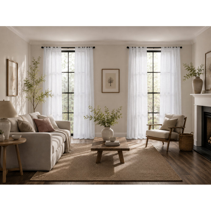 Semi Sheer Curtain Single Panel, 54" x 96"