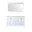 White Double Bath Vanity 60 In. W X 22 In. D, And 58 In. Mirror