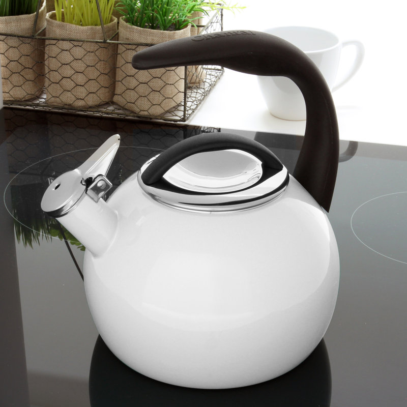 Chantal Anniversary 2 qt. Enamel on Steel Stovetop tea kettle, Almond