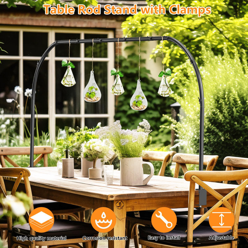 Over The Table Rod Stand with Clamps 5.3x8.7FT Adjustable
