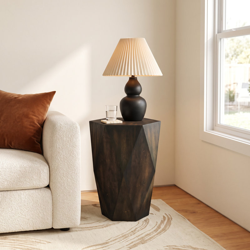 Brisbane Top End Table, Worn Black