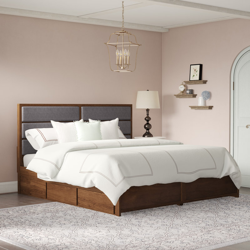 Upholstered Platform Storage Bed, King
