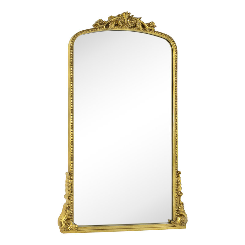 Miroir mural de salle de bain traditionnel, Or antique, 50" x 30"