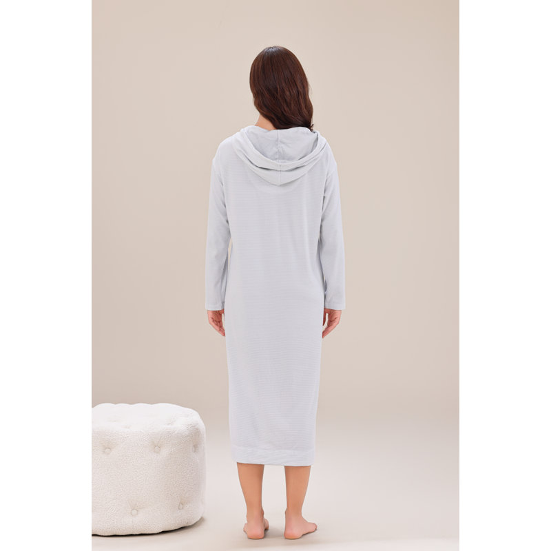 Monzeratt Polyester Blend Mid-Calf Bathrobe, L