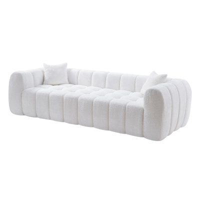 Marshmallow Cloud  Compressed  Sofa, 102.7" Oversized  with Two Cushions, Modern Soft Boucle Sofa for Living Room, Apartment