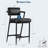 Bar Stools Set of 2, Tall Upholstered Chairs with Backrest & Footrest for Kitchen Island-1701330290