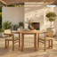 Ensemble de 2 chaises d'extérieur en rotin tissé, finition teck avec rotin naturel, pour patio et jardin