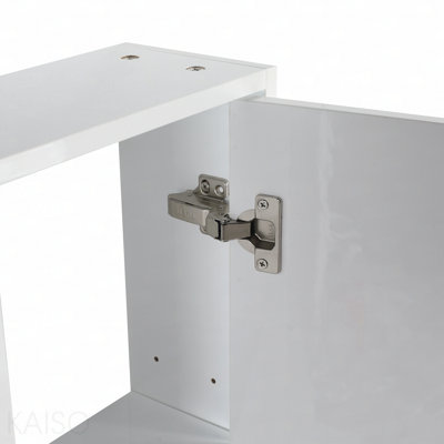 12" Bathroom Wall Cabinet, Soft Close Doors, Float Mounting Design,Glossy White,(Kd-Packing)