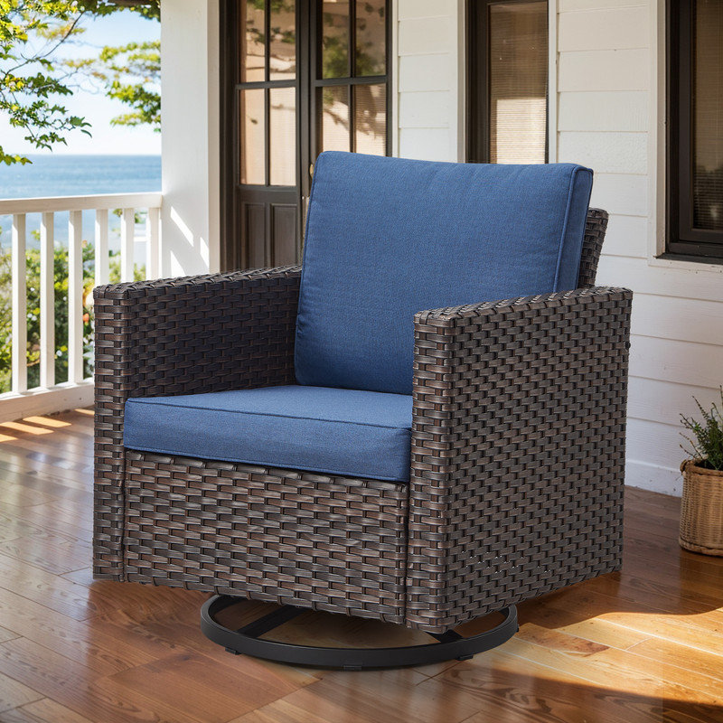 Chaise d'extérieur Kotick, Gris, Brun foncé