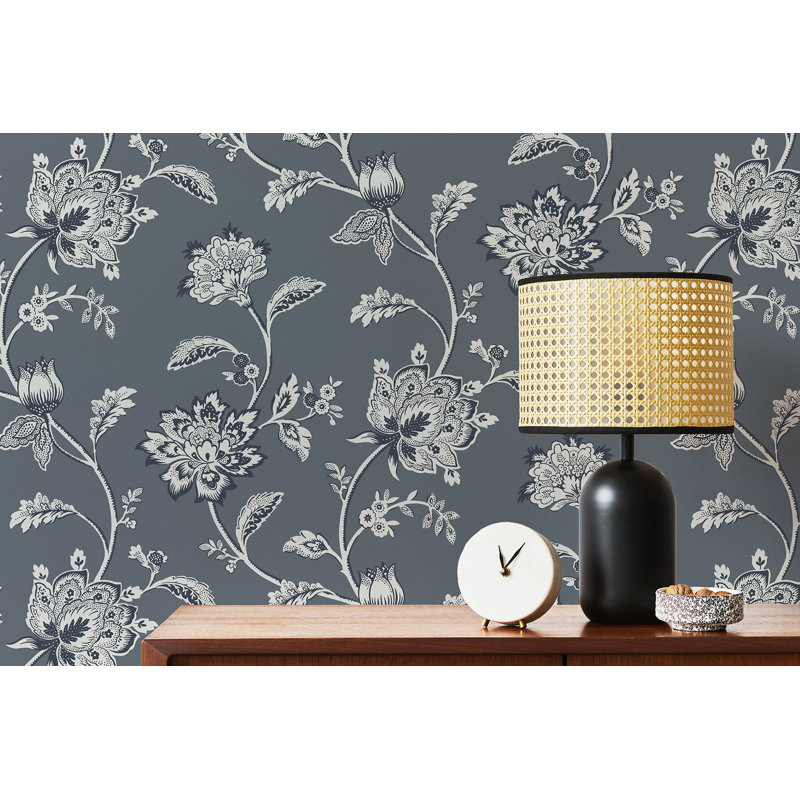 Papier peint Juliette Jacobean, Bleu