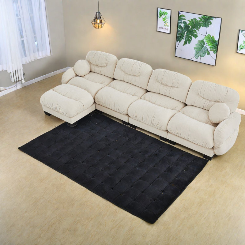 Canapé modulaire moderne 4 places en chenille Compression Cozy