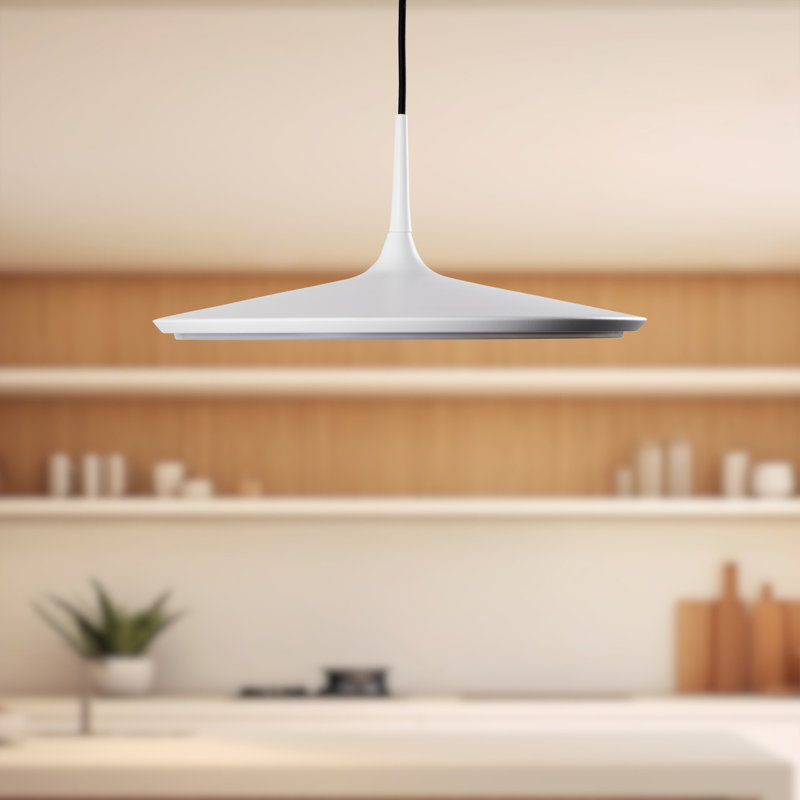 1 - Light LED Single Pendant, White