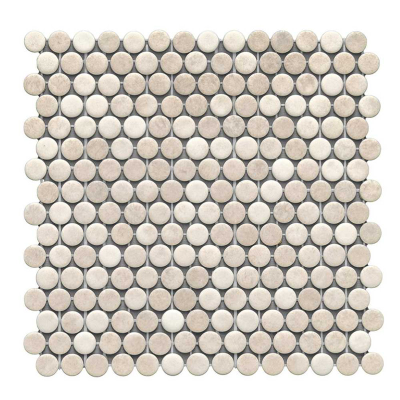 Eterna Penny 12"x12" Recycled Glass Mosaic Tile, Sumatra