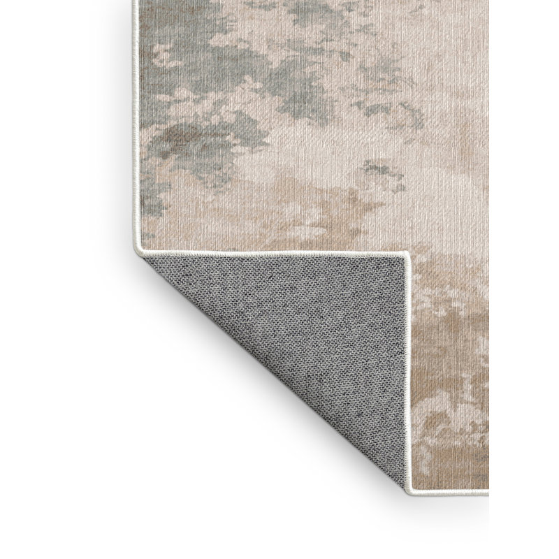 Tapis beige lavable à la machine, Rectangle 4 pi x 6 pi