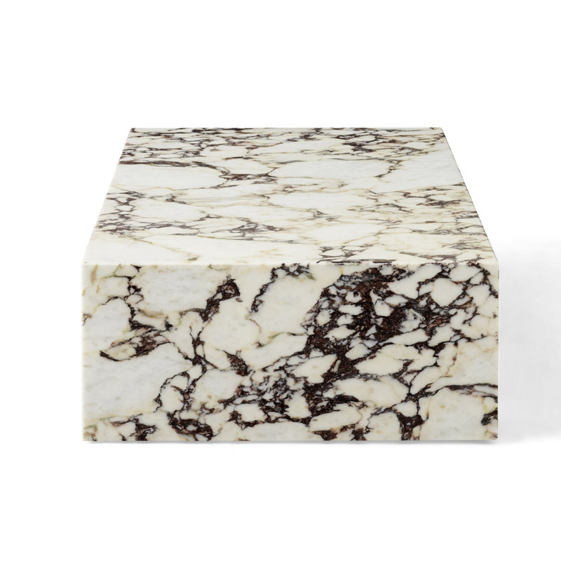 Plinth Marble Coffee Table, Calacatta Viola