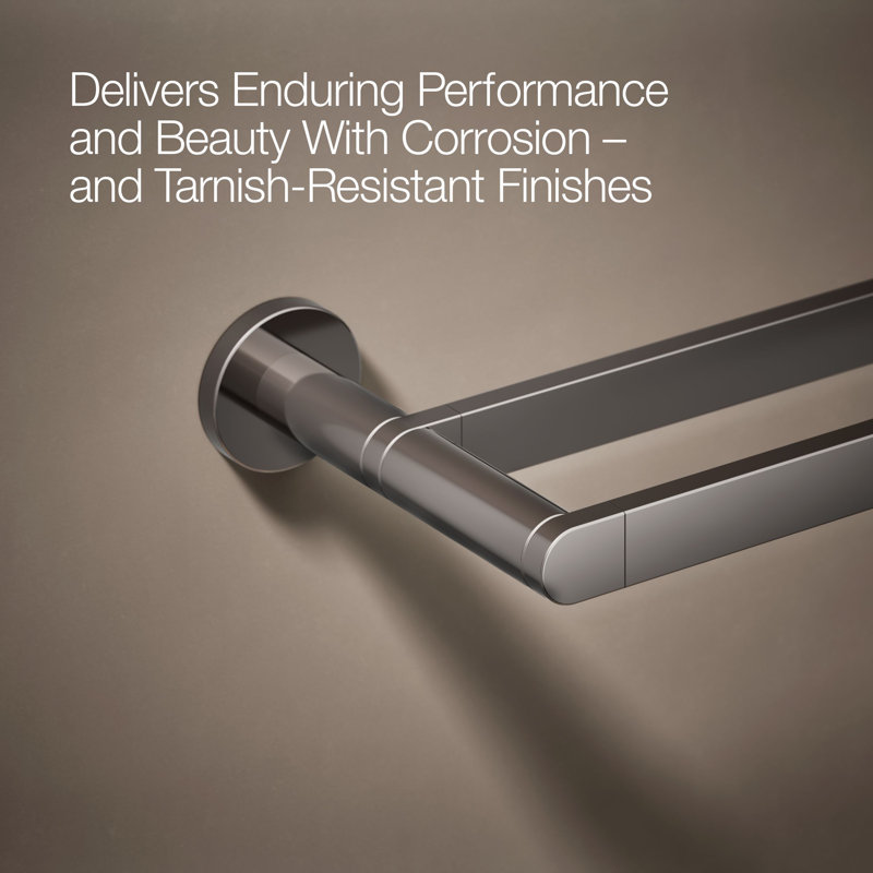 24" Wall Mounted Double Towel Bar, Titanium