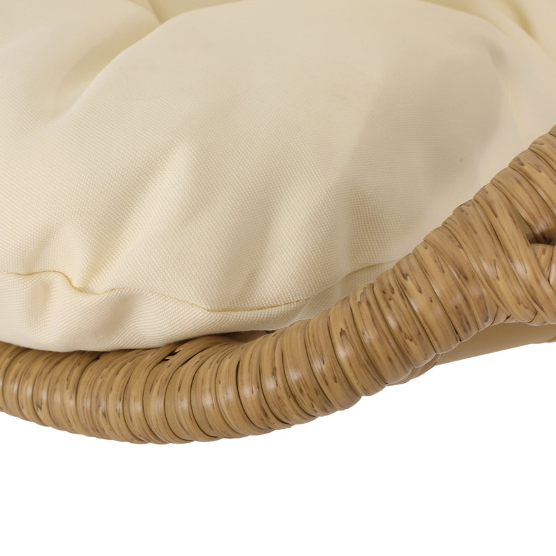 Porch Swing, Light Brown Frame/Beige Cushion