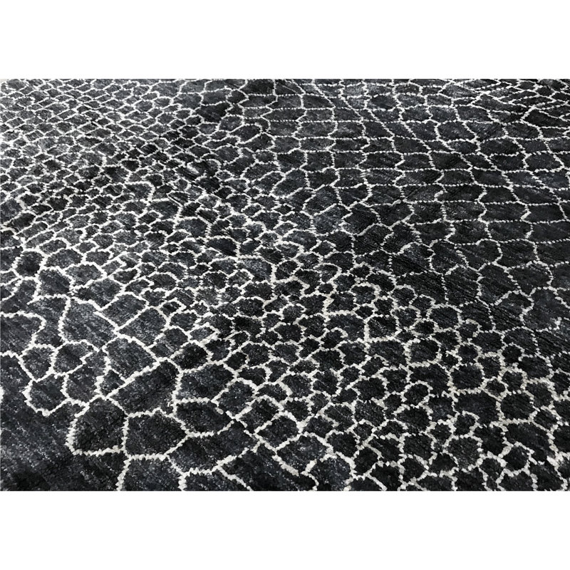 Hand-Knotted High-Quality Charcoal Area Rug