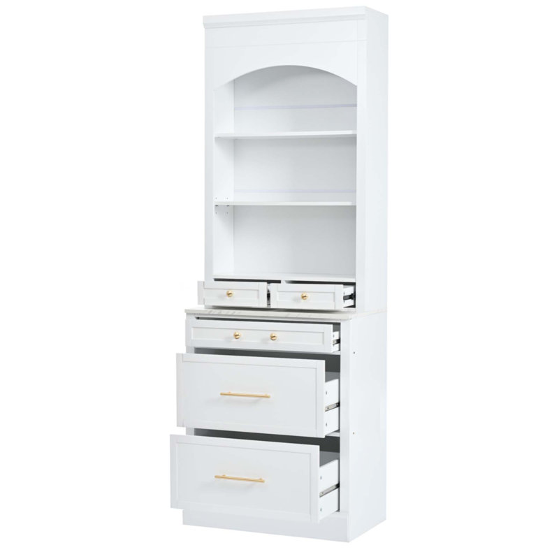 Garde-manger moderne de 83,7 pouces de hauteur, Blanc