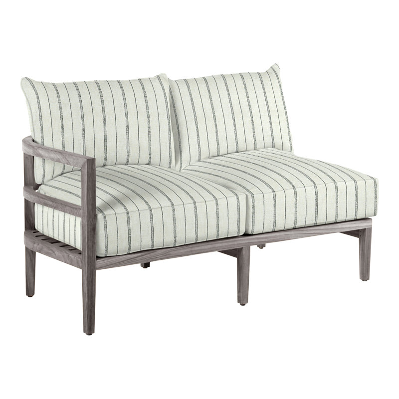 Canapé modulaire en teck Santa Barbara, Pas de passepoil + bourre standard, Huître teck, Perigold Etta Vapor