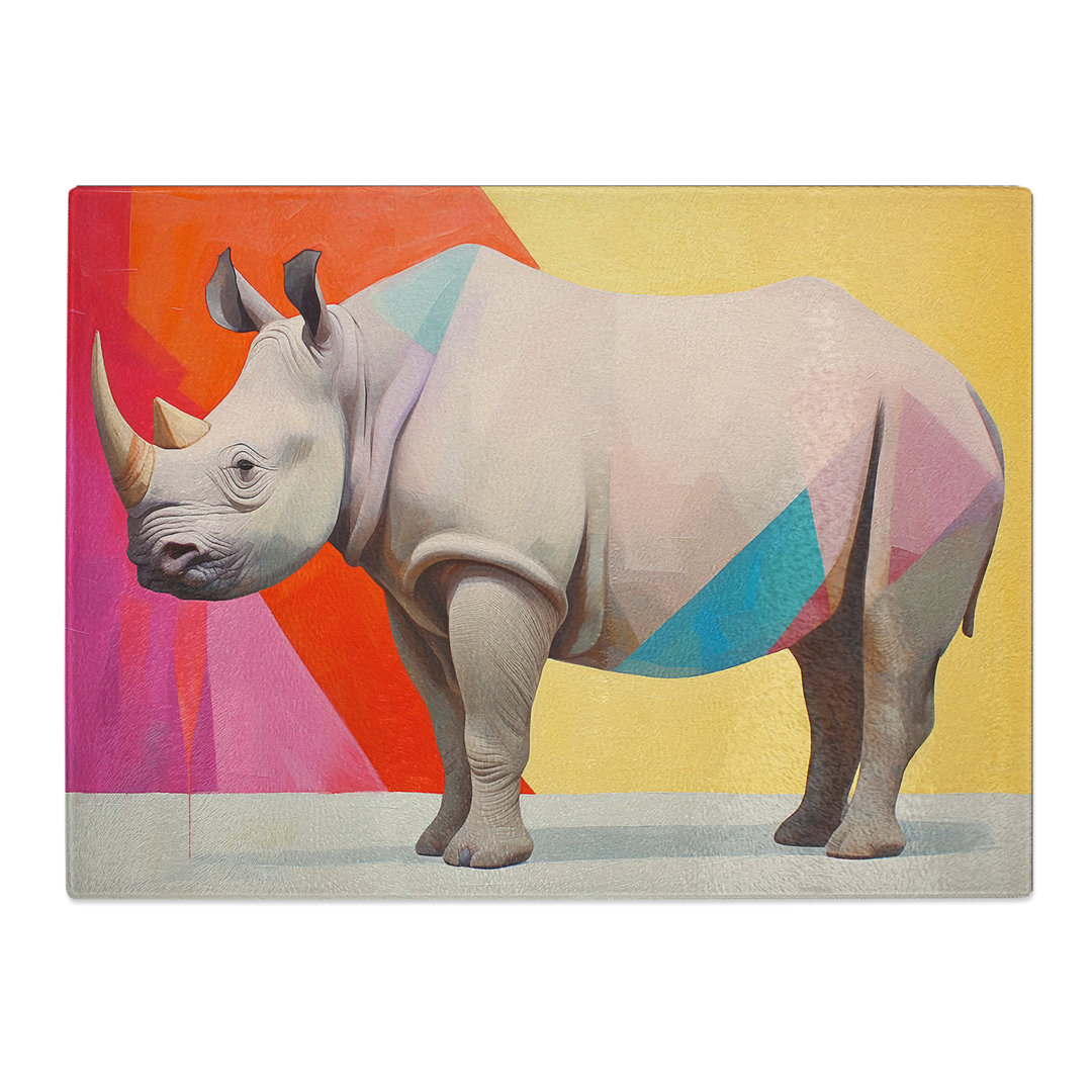 Rhino Minimalism  Glass Chopping Board