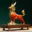 Statue exquise en laiton Kirin - Élégante décoration intérieure