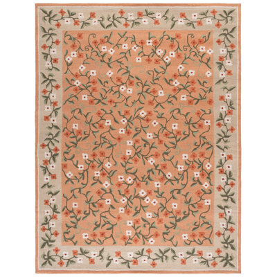Hand-Tufted Wool Floral Outdoor Rug