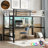 Metal Twin XL Size Loft Bed  with Power Outlet and LED Lighted, Space-Saving, Noise Reduced, Black