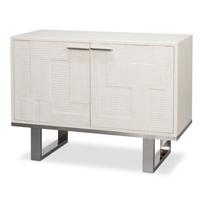 Crédence Bronzini, petit, blanc estampé