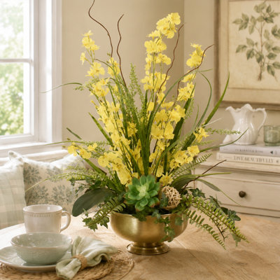Faux Silk Orchid Arrangement in Vase