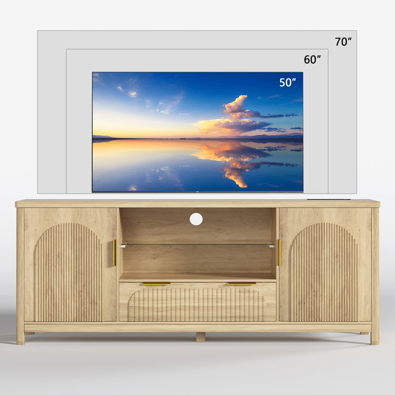 TV Stand for TVs up to 75", Oak