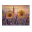 Tournesols dans un champ de lavande - Art mural en bois tournesols - sur bois de pin naturel-1670282812