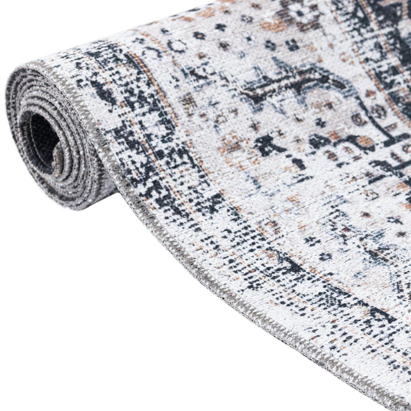 Oluremi Oriental Gray Area Rug, Square 7'1"
