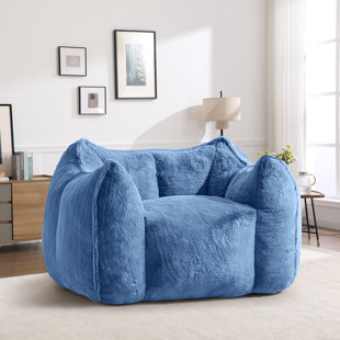 Fauteuil à billes surdimensionné en fausse fourrure, grand fauteuil à billes, sans assemblage