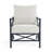 Outdoor Modern Chair  - Sturdy Iron Frame With Plush Back & Seat Cushions