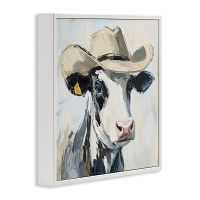 Cowboy Carl Cow Framed Giclee, design by Tina LeCour