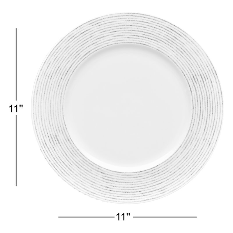 Assiettes plates à rebord de hamac Noritake - rayures, 11 po, Vert