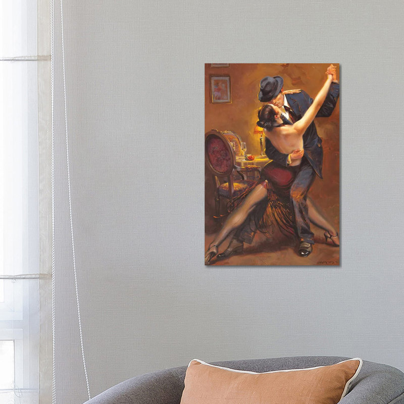 Tango par Maher Morcos - reproduction d'art, Toile tendue, Pas de tapis, H 26 po x l 18 po x 1,5 po
