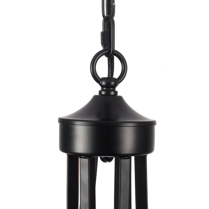 Luminaire rond rustique de style bougie Hendon, Noir mat, 24