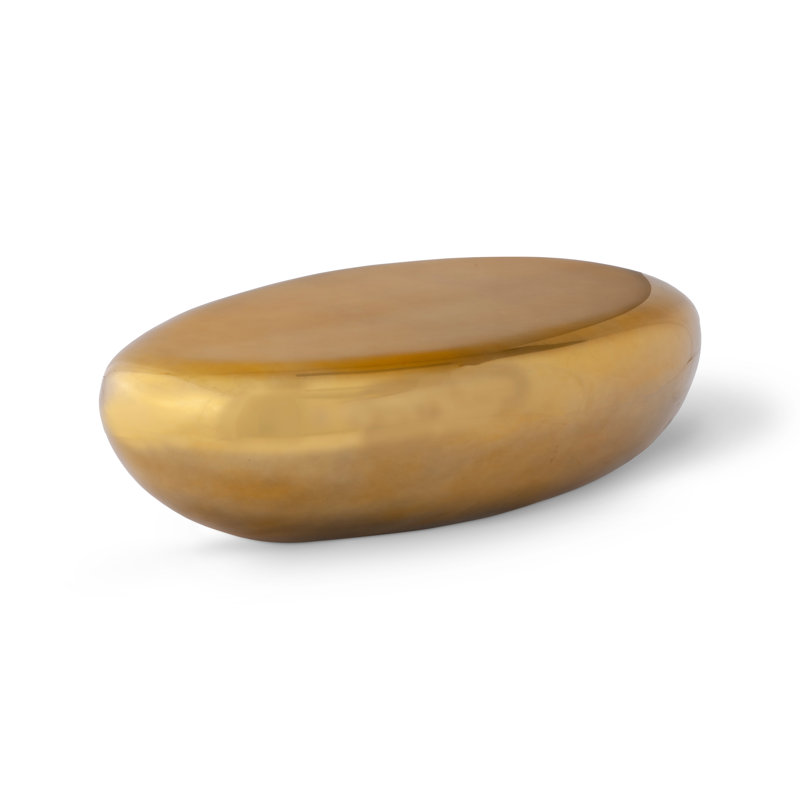 Liquid Gold River Stone Solid Coffee Table, 16" H x 54" L x 34" W