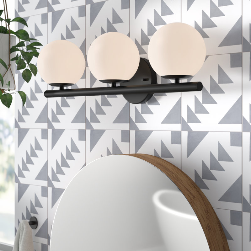 Éclairage pour meuble-lavabo noir mat Atice, 3